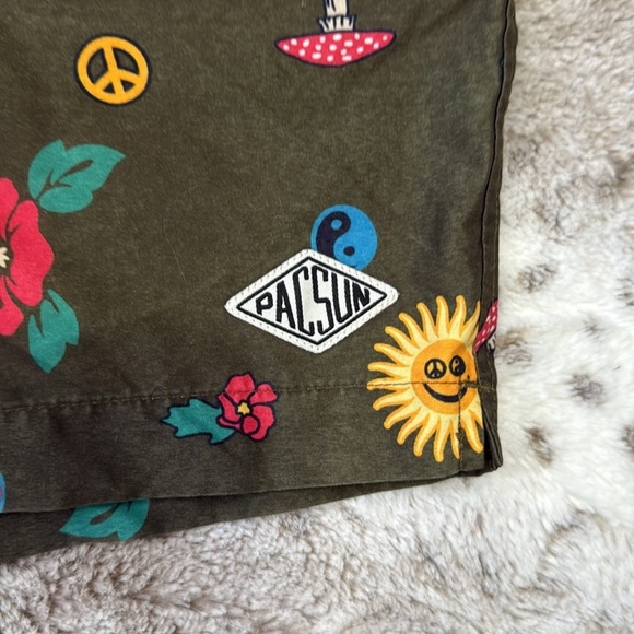 Men’s PacSun swim trunks large beach pool party tropical resortwear California - Picture 5 of 11